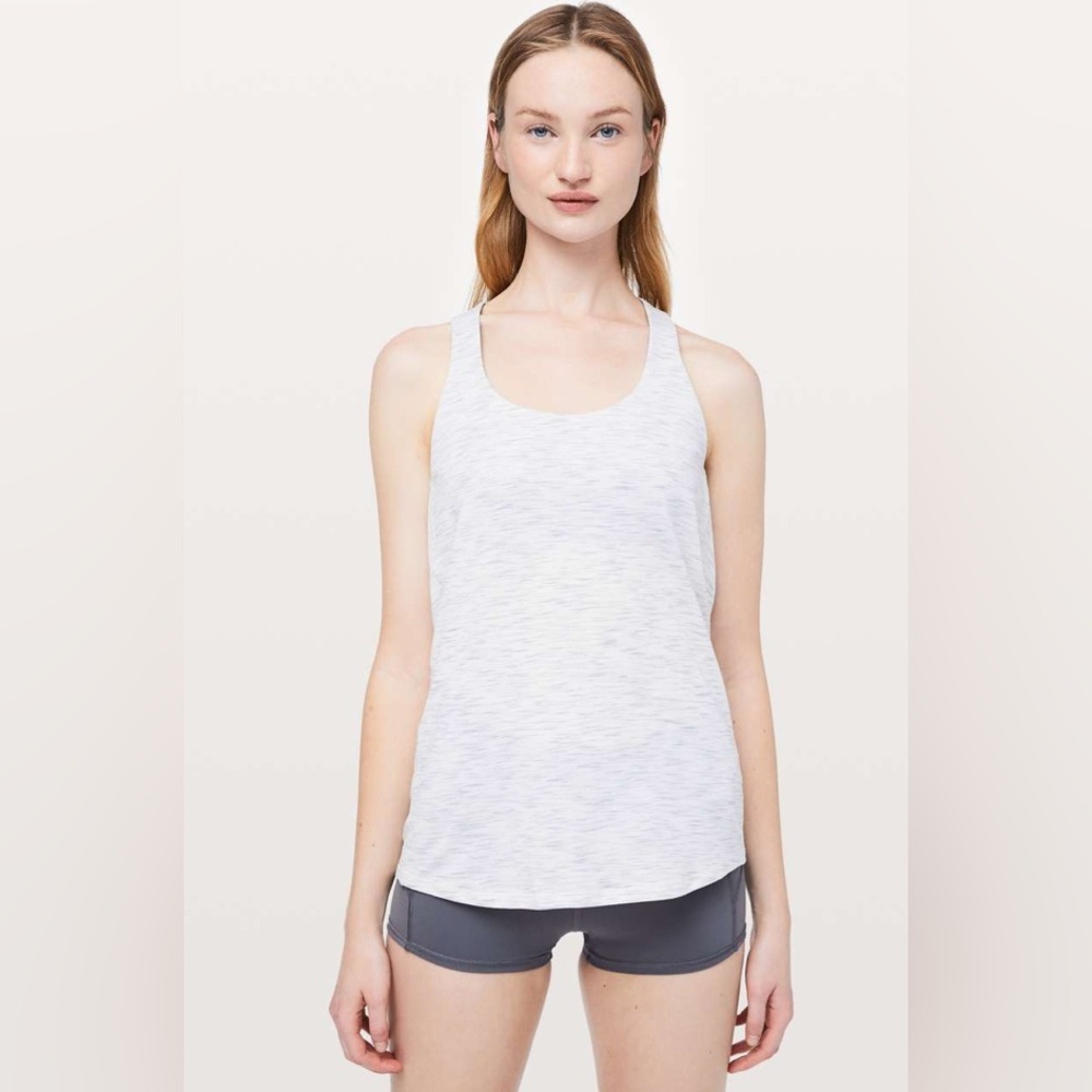 Lululemon Slay The Studio 2-1n-1
Tank - Tiger Space Dye Hail White / Titanium